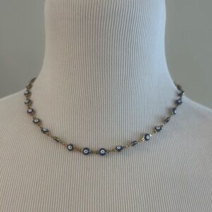 Elegant Gold and Blue Evil Eye Necklace